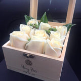 Winter collection white rose flower box